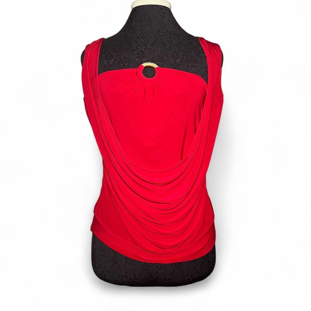 Draped Cowl Red Y2K Going Out Party Club Summer Top Size Medium #glam